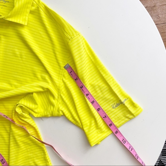 Walter Hagen Essentials Texture Stripe Golf Polo Lemon Fizz Men’s Small New - Picture 7 of 8